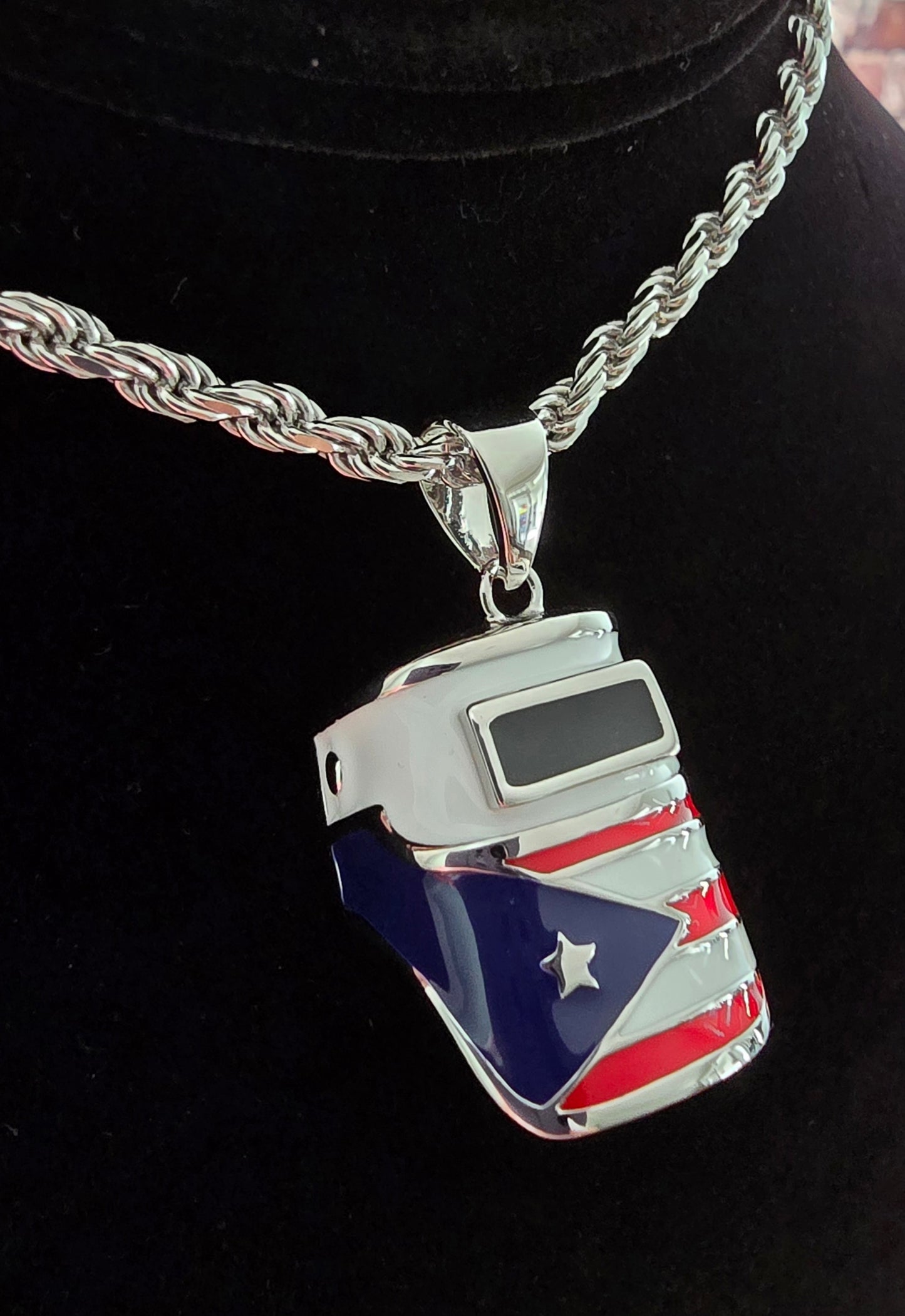 Puerto Rico Welding Hood Pendant