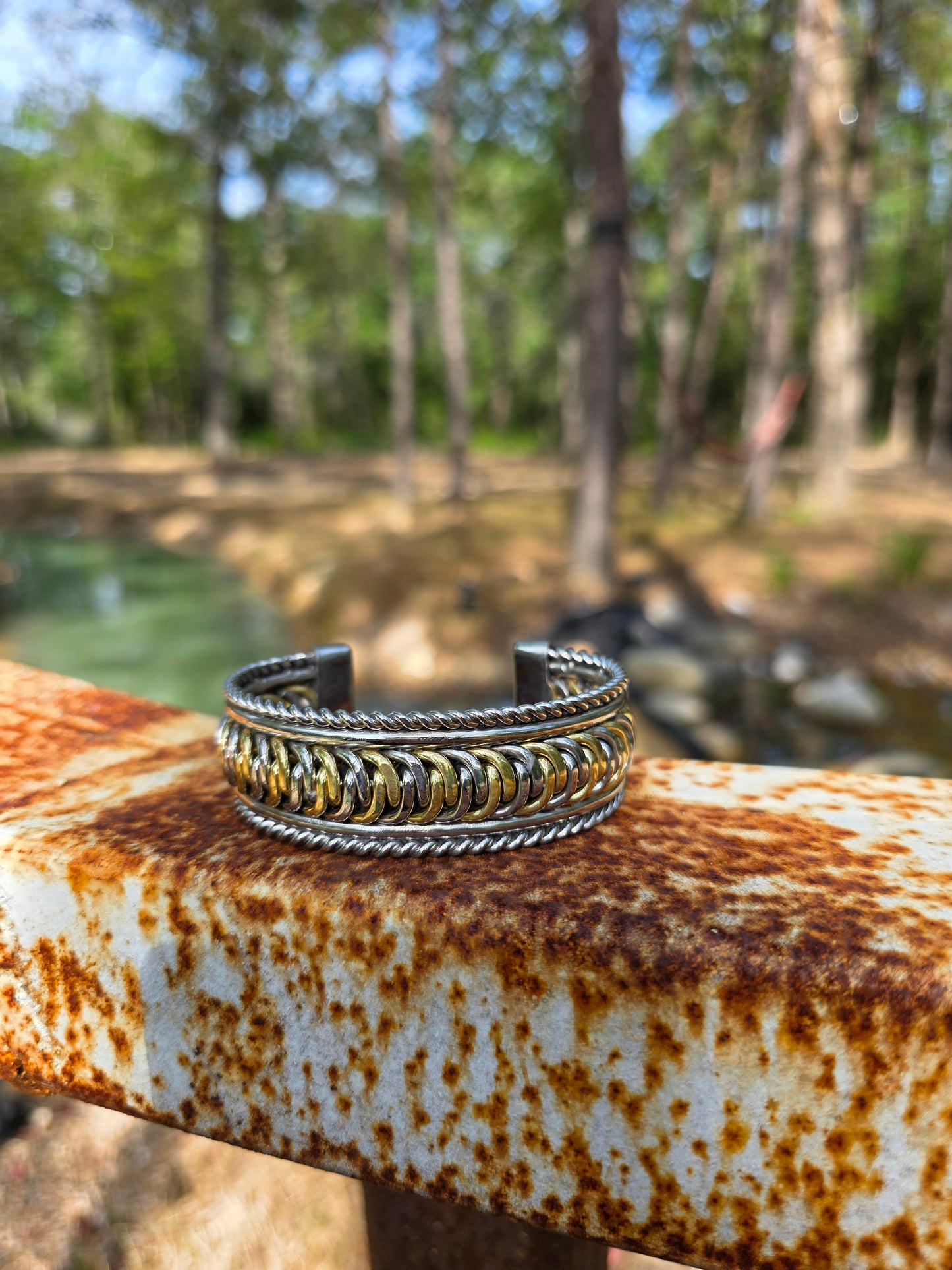 Gold tone stainless steel bracelet