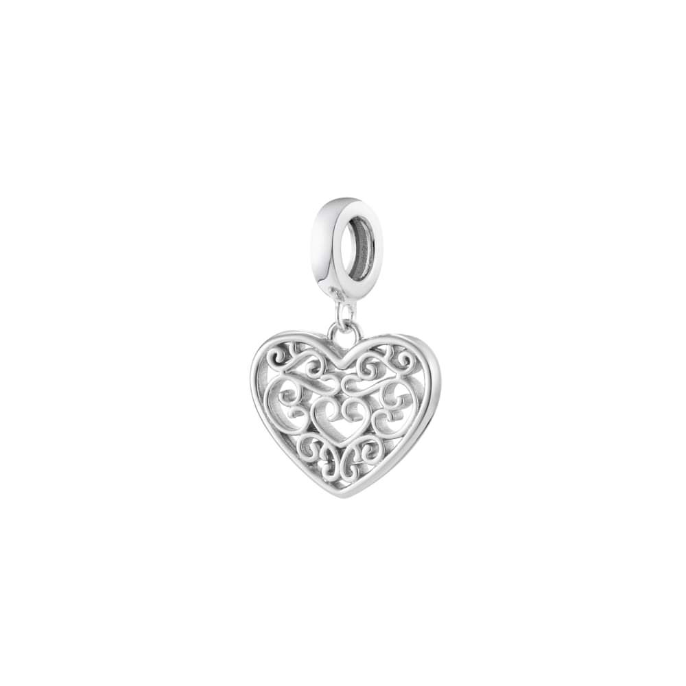 Swirls Heart Charm