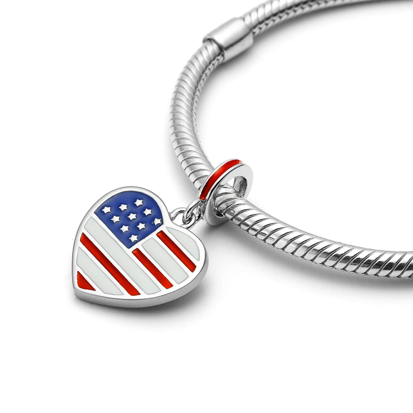 I Love USA Heart Charm
