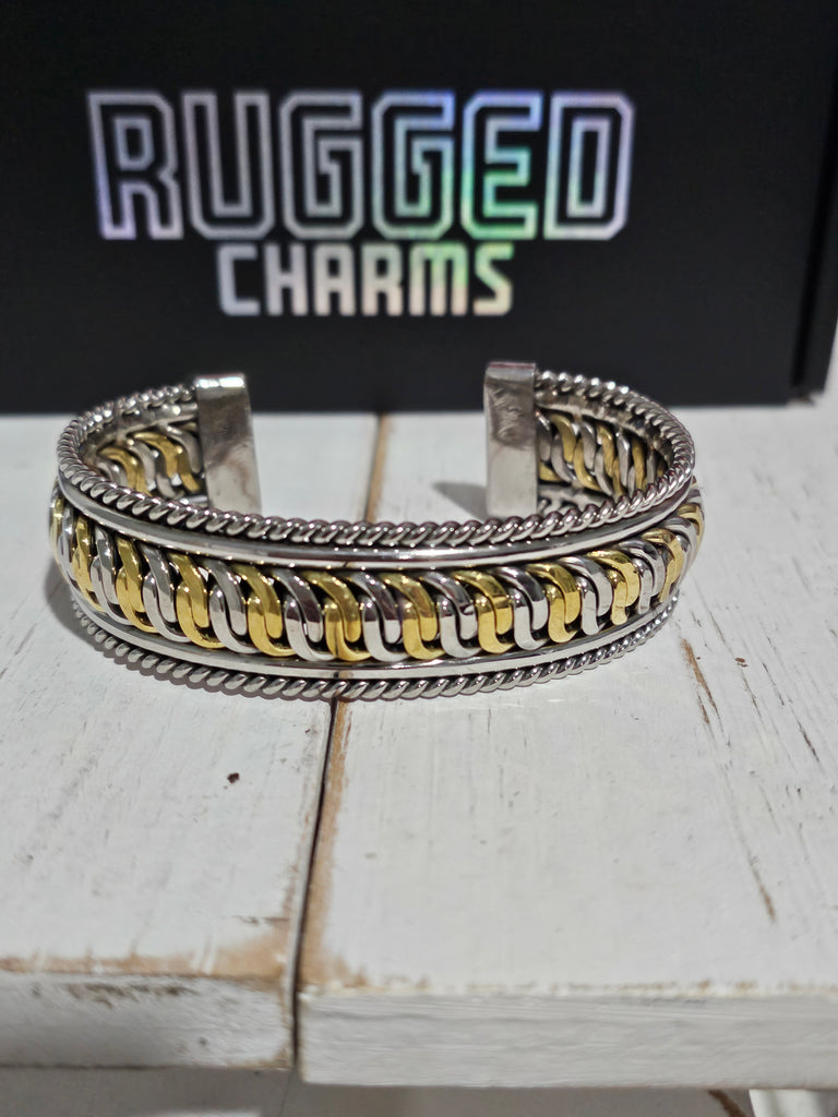Gold tone stainless steel bracelet
