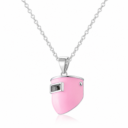 .925 Sterling Silver Pink Chopped Pipeliner Pendant
