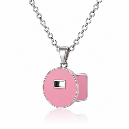 .925 Sterling Silver Pink Pancake Welding Hood Pendant