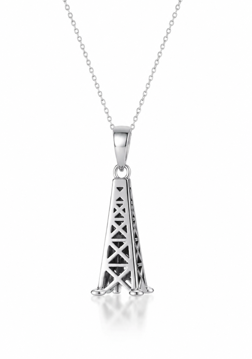 .925 Sterling Silver Oil Rig Pendant