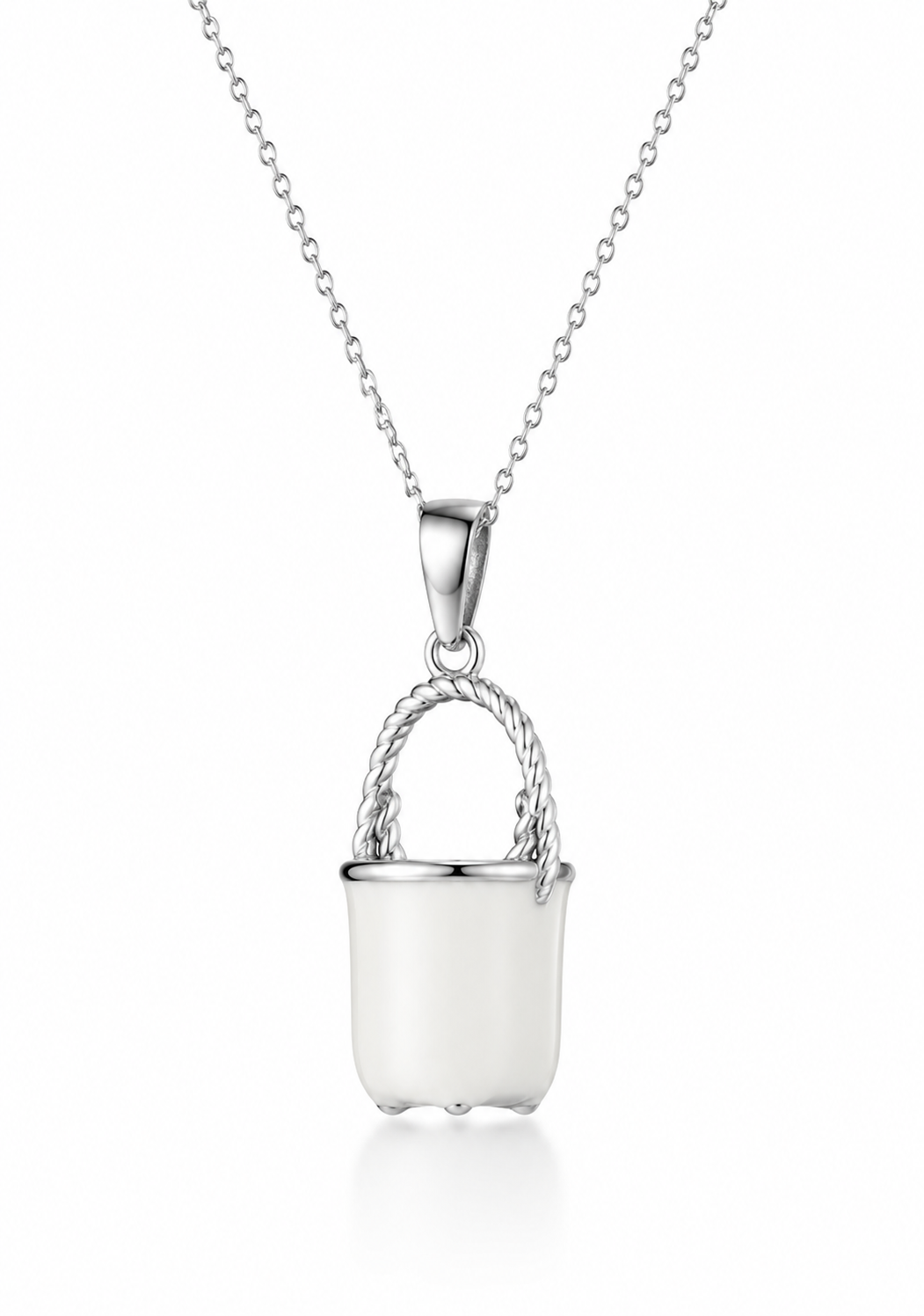.925 Sterling Silver Canvas Bucket Pendant
