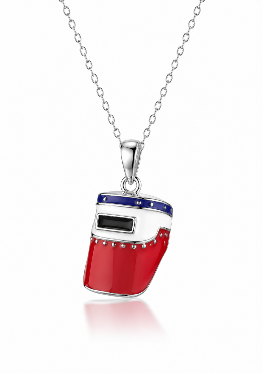 .925 Sterling Silver RWB Welding Hood Pendant
