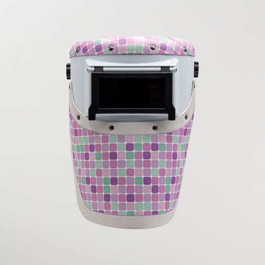 Slimline Welding Hood - Pastel Mosaic Leather