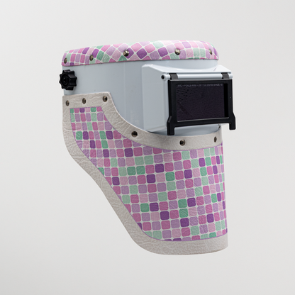 Slimline Welding Hood - Pastel Mosaic Leather