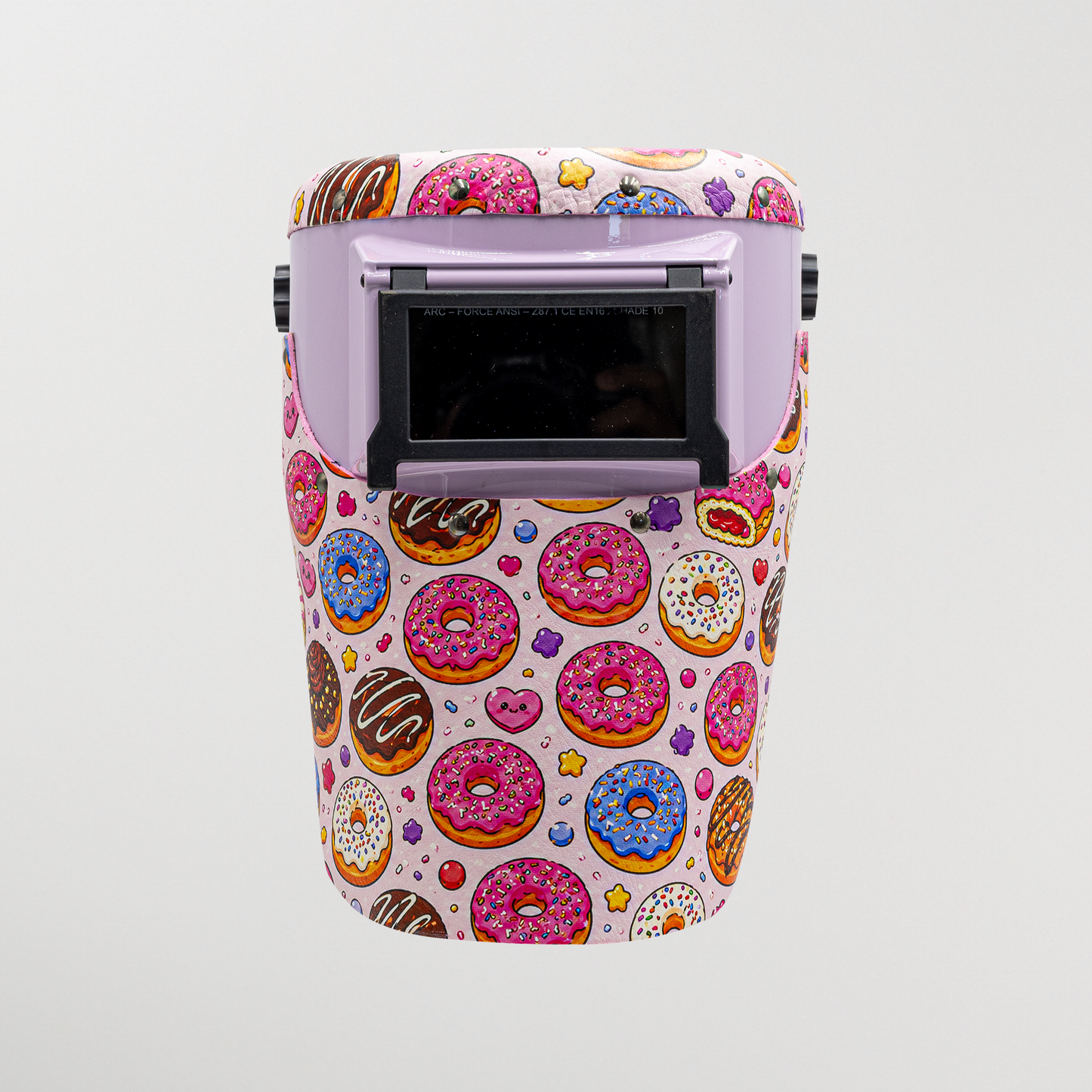 Slimline Welding Hood - Donut Print Leather