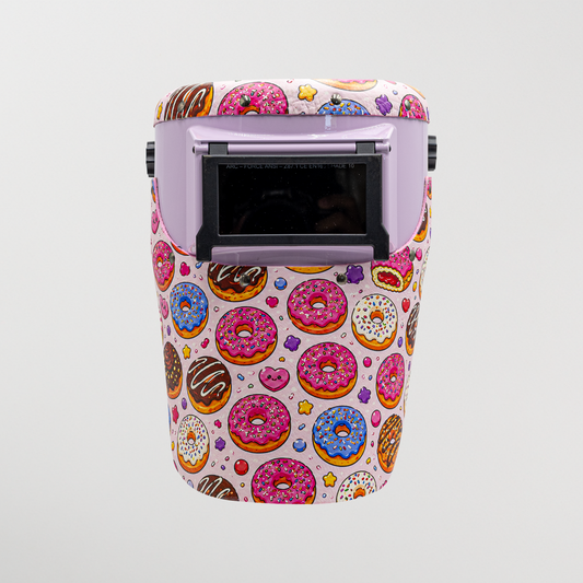 Slimline Welding Hood - Donut Print Leather