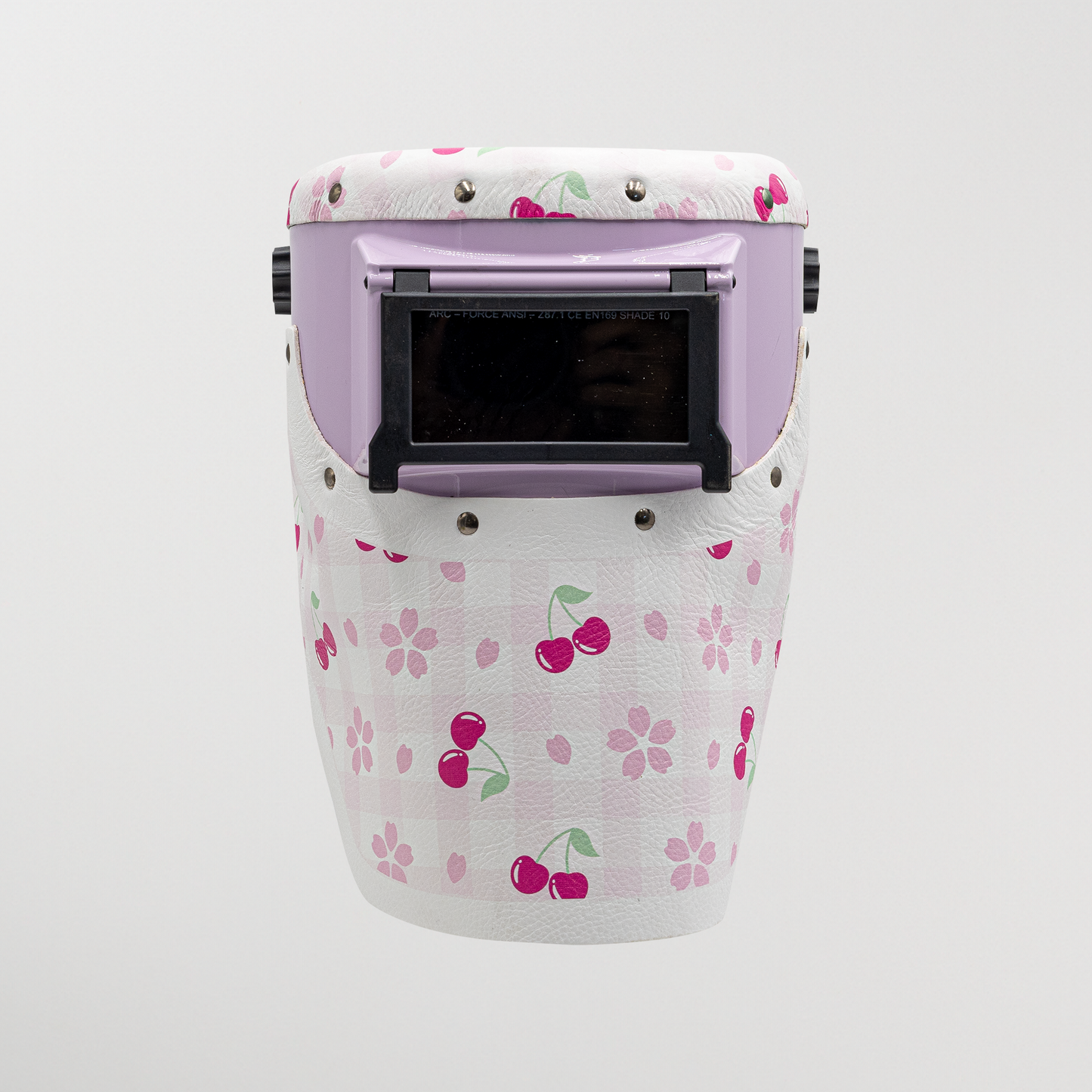 Slimline Welding Hood - Cherry Blossom Leather