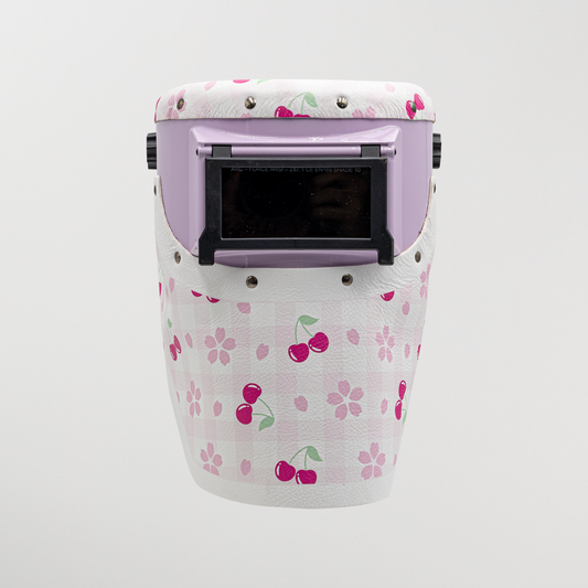 Slimline Welding Hood - Cherry Blossom Leather