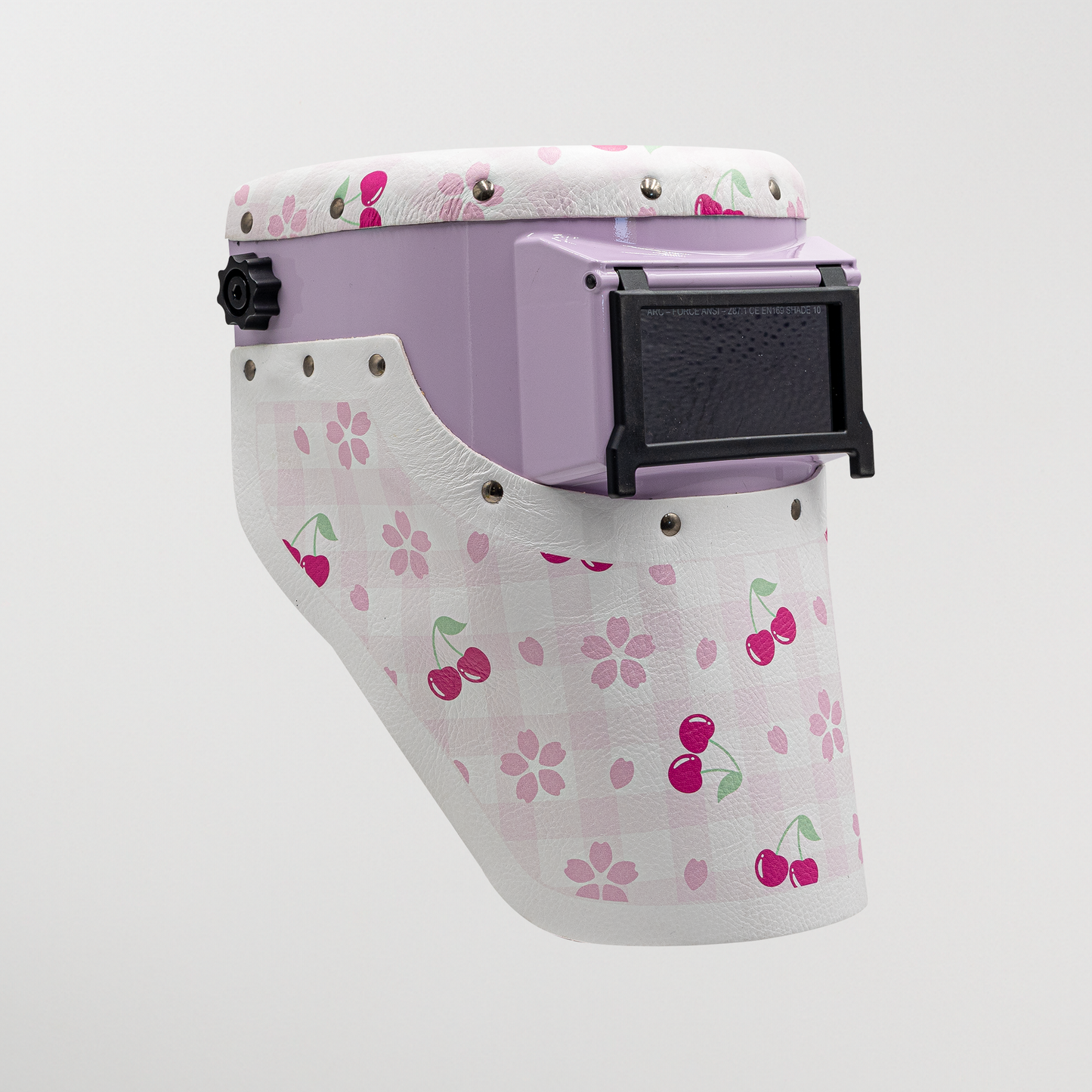 Slimline Welding Hood - Cherry Blossom Leather