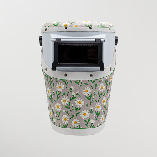 Slimline Welding Hood - Daisy Floral Leather