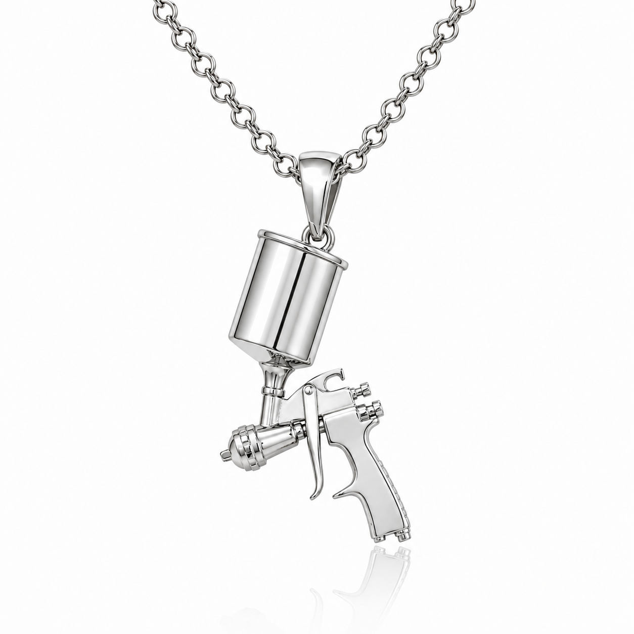 .925 Sterling Silver Paint Gun Pendant