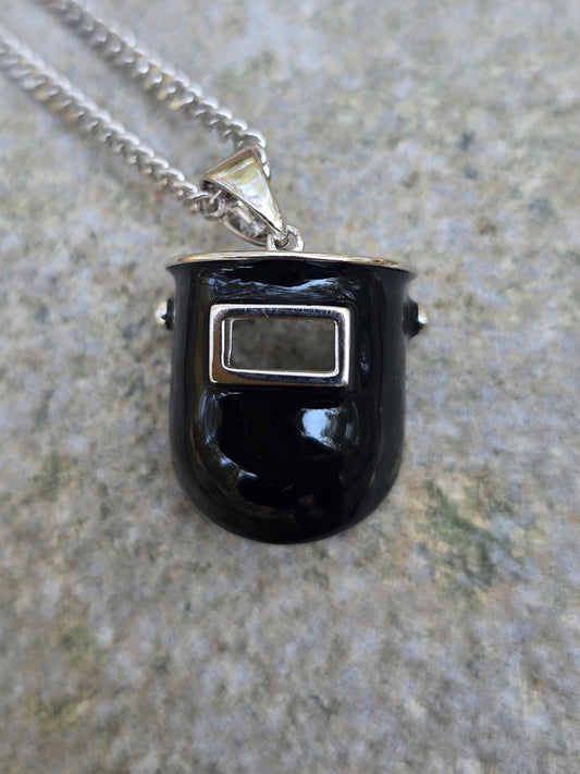 Black Chopped Welding Hood Pendant