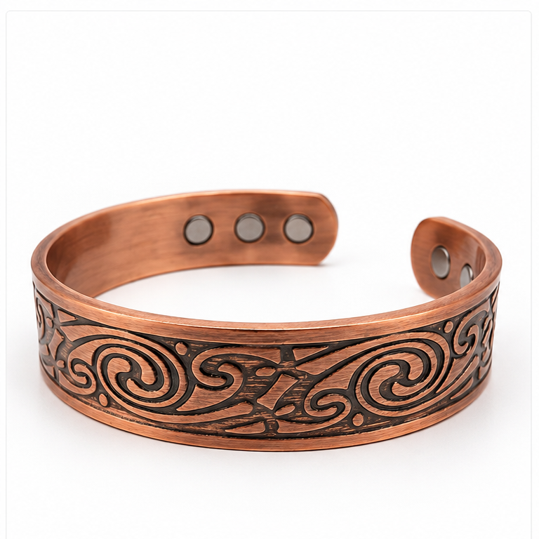 Wide Western Scroll Copper Cuff Bracelet