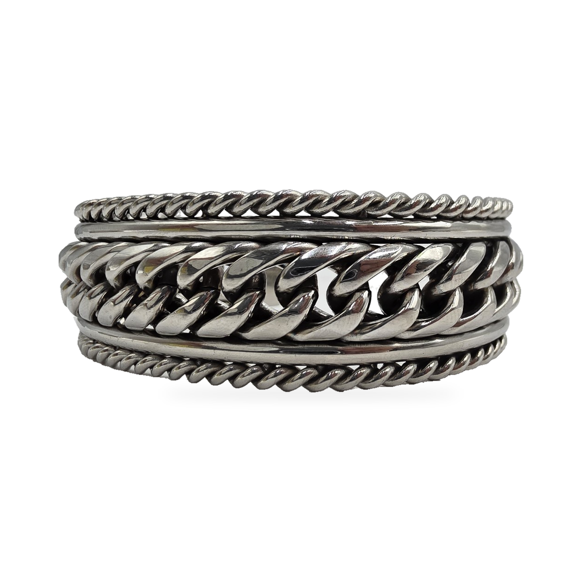 Silver-Tone Curb-Link Cuff — alternate view