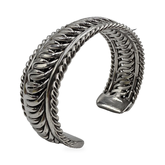 Silver-Tone Rounded-Link Cuff — main view