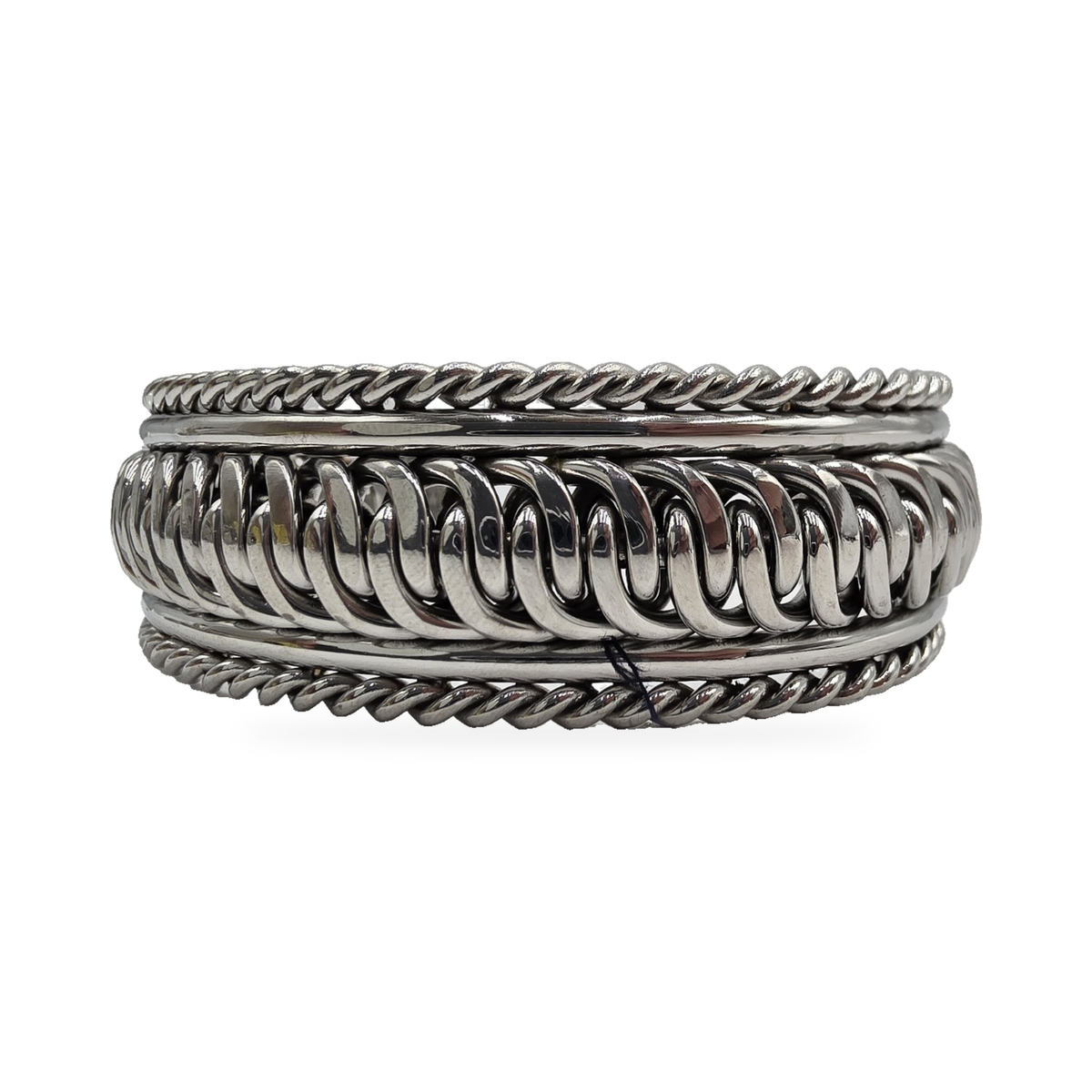 Silver-Tone Rounded-Link Cuff — alternate view