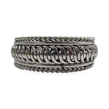 Silver-Tone Rounded-Link Cuff — alternate view