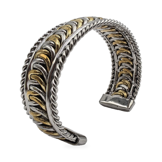 Two-Tone Rounded-Link Cuff — main view