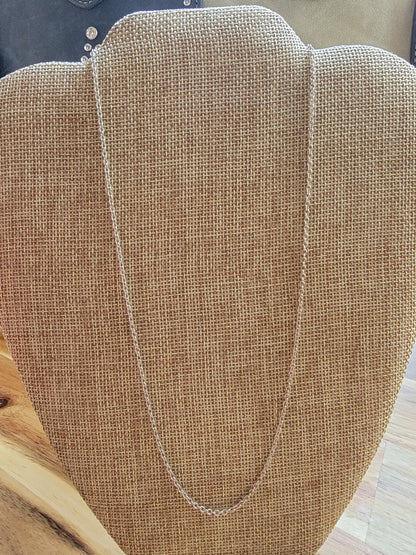 .925 Sterling Silver 2mm Small Cross Chain – 18"