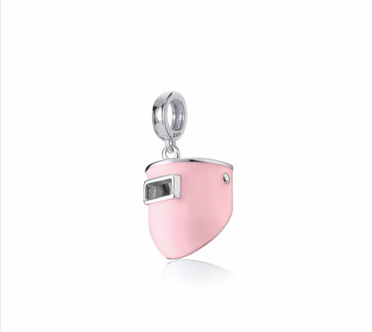 .925 Sterling Silver Pink Chopped Pipeliner Pendant