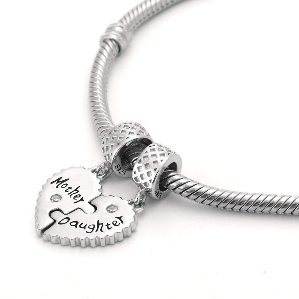 Mother Daughter Heart Charm