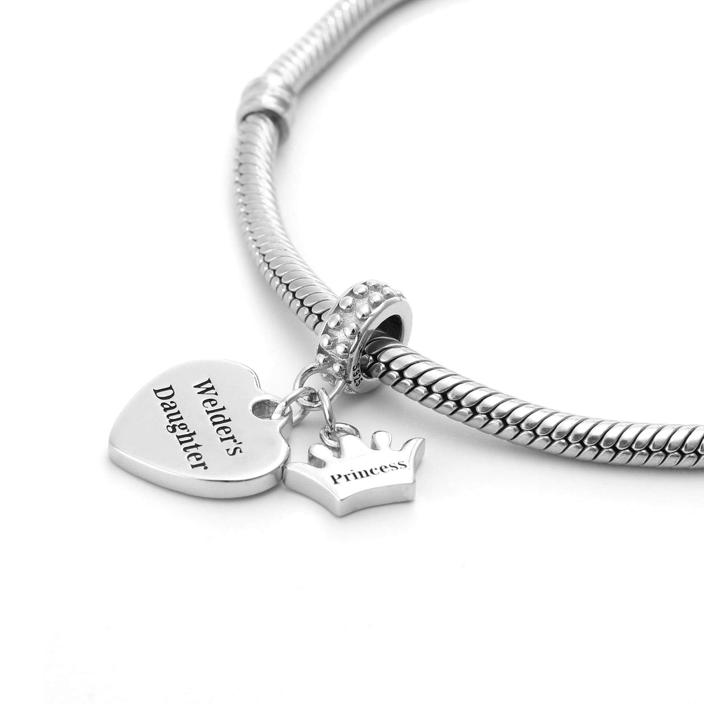 Welder Daughter Heart Charm