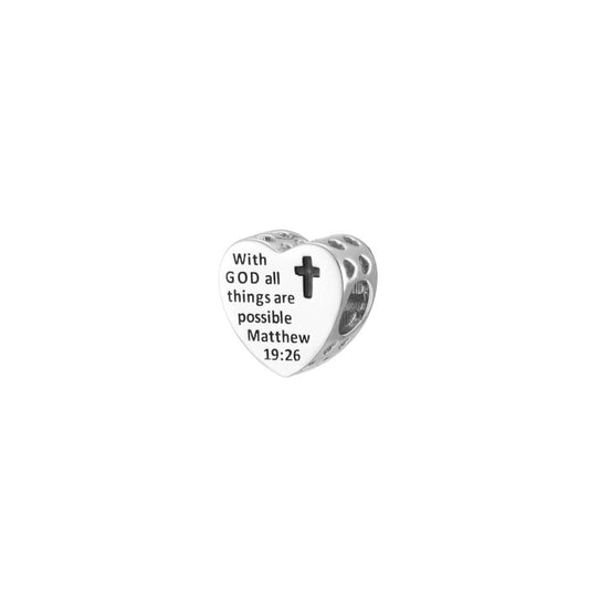 Matthew 19:26 Heart Spacer