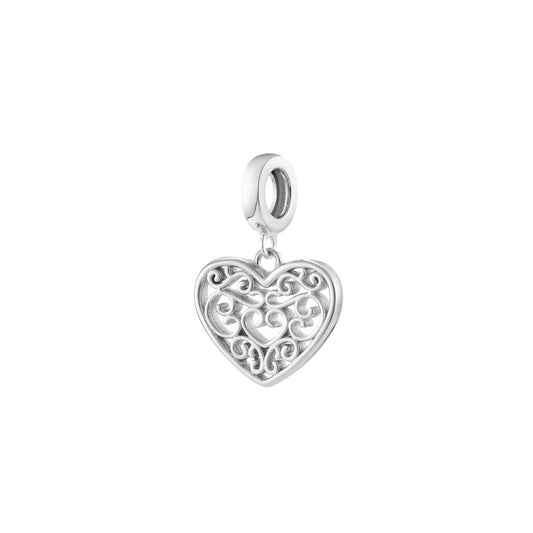 Swirls Heart Charm