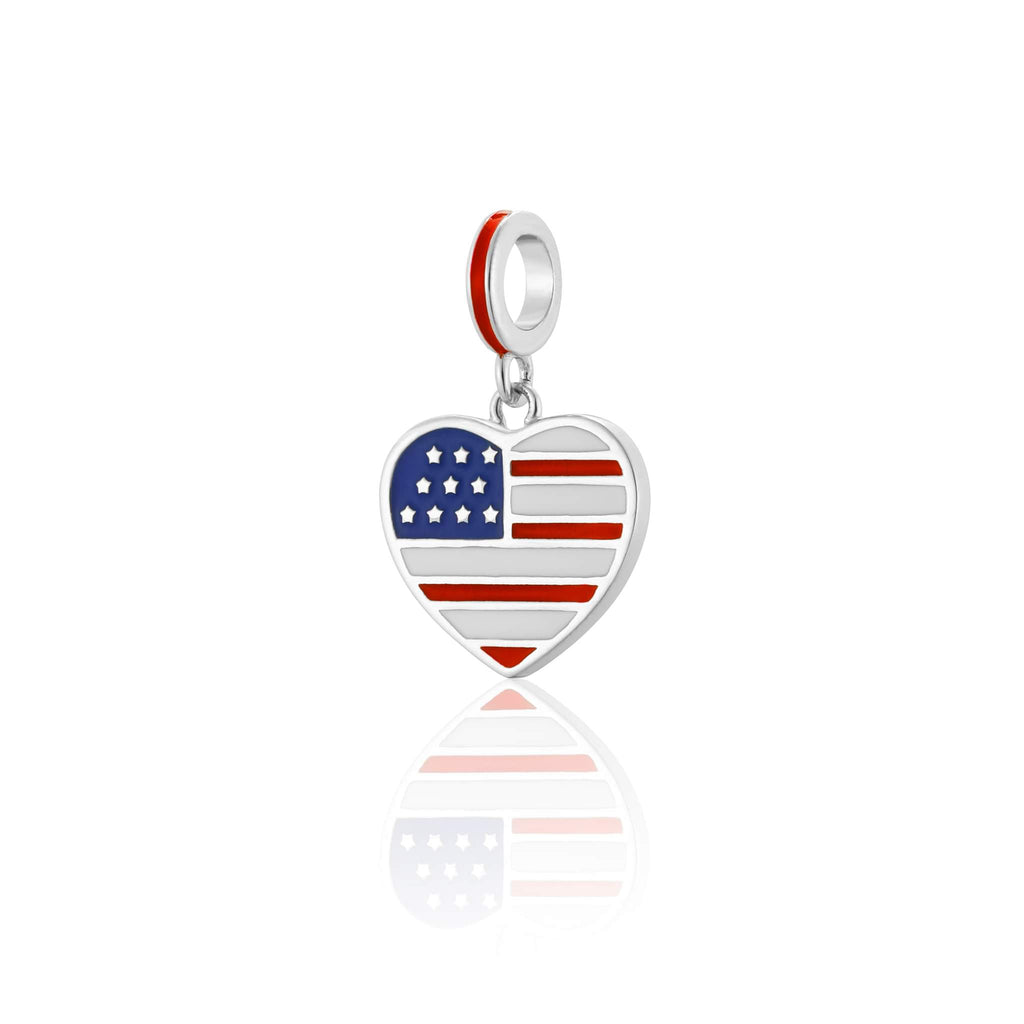 I Love USA Heart Charm
