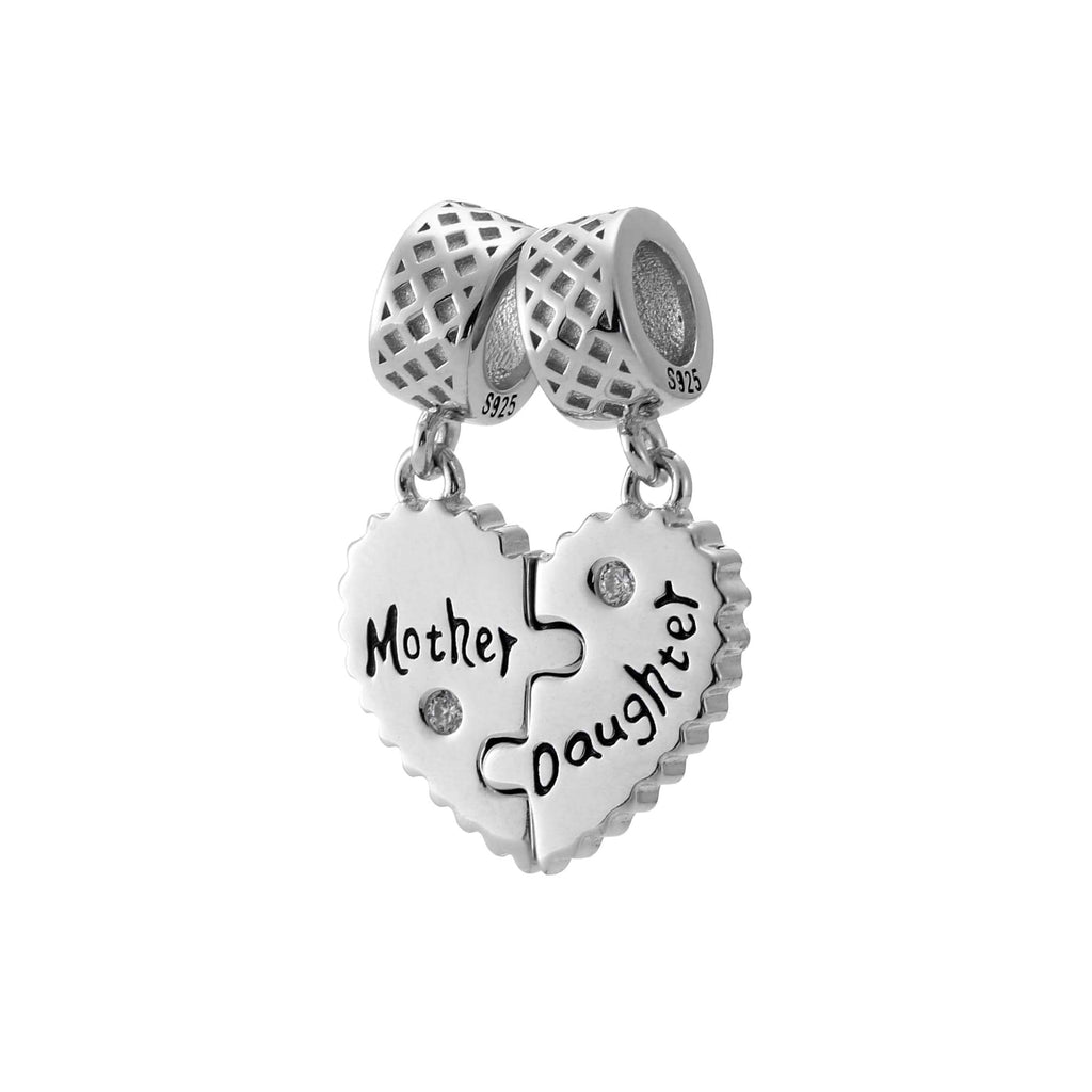 Mother Daughter Heart Charm