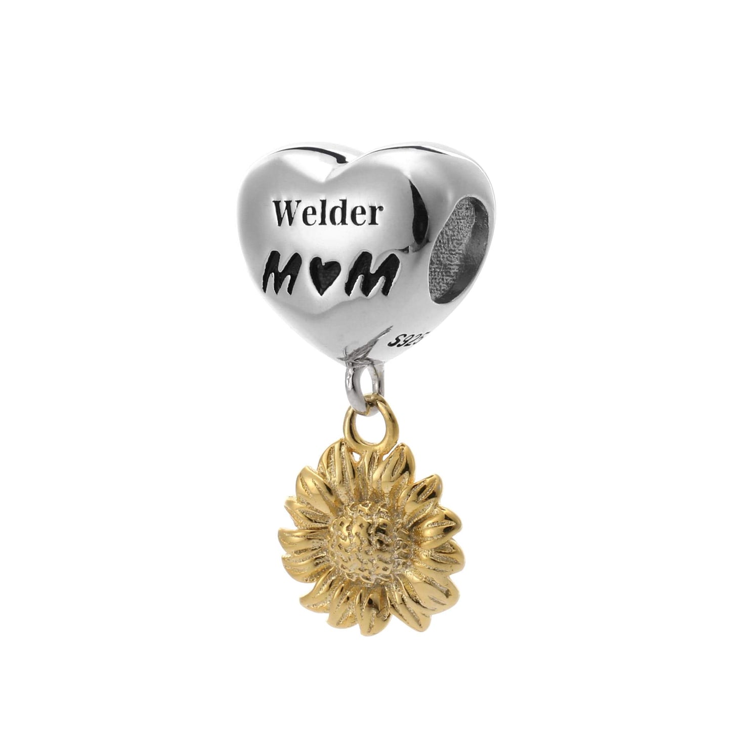 Welder Mom Sunflower Heart