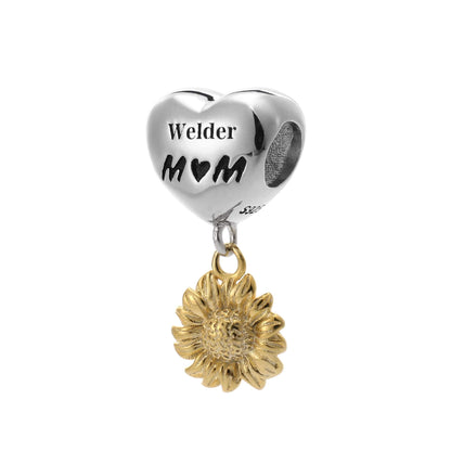 Welder Mom Sunflower Heart